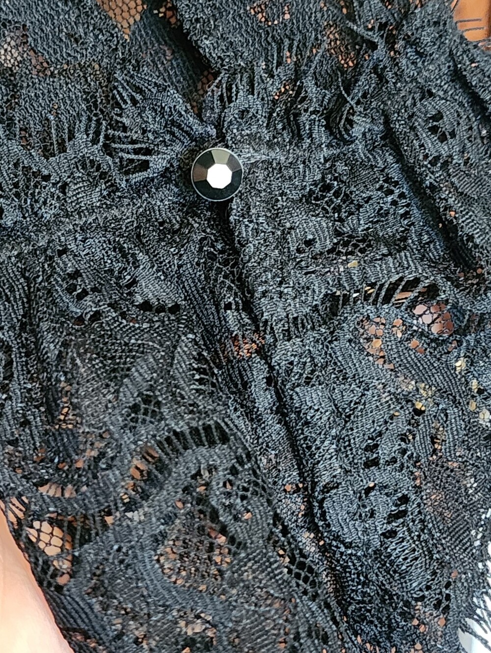 VINTAGE ARCHIVE Rugby Ralph Lauren Black Lace Ruched Blouse-RARE Y2K-Medium - Picture 7 of 12